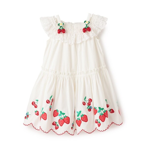 いちご刺しゅうワンピース