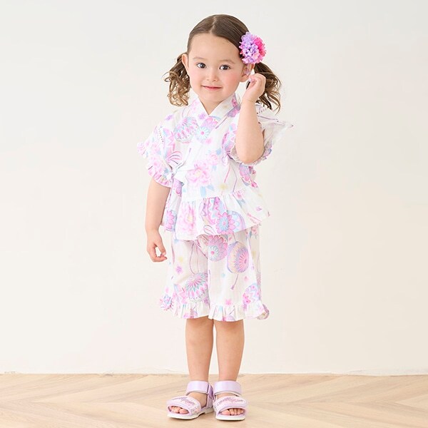 手毬フラワー柄　甚平