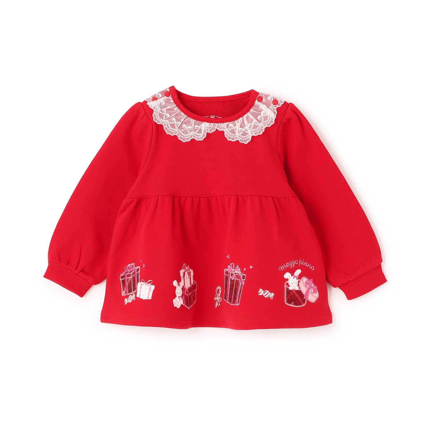 プレゼント刺繍　長袖チュニック