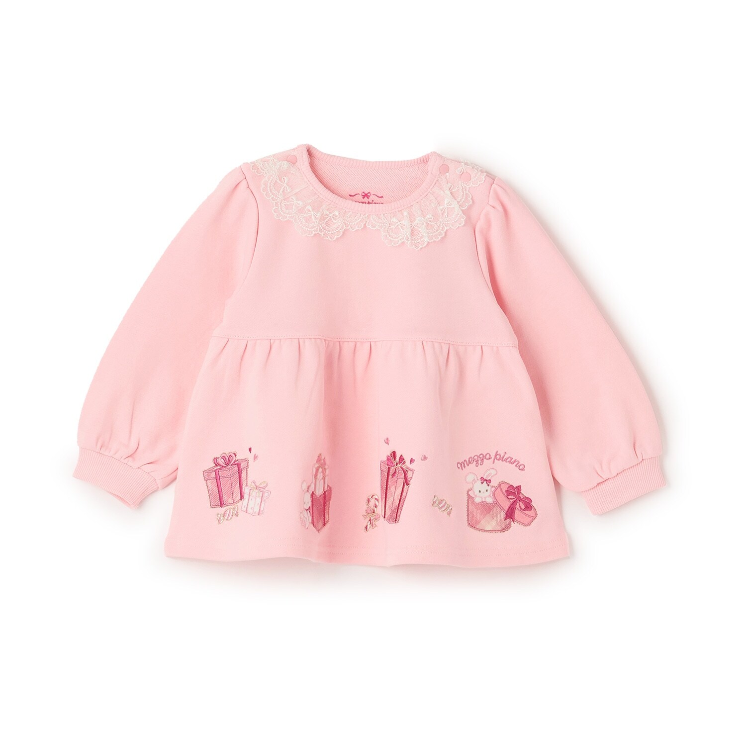 プレゼント刺繍　長袖チュニック