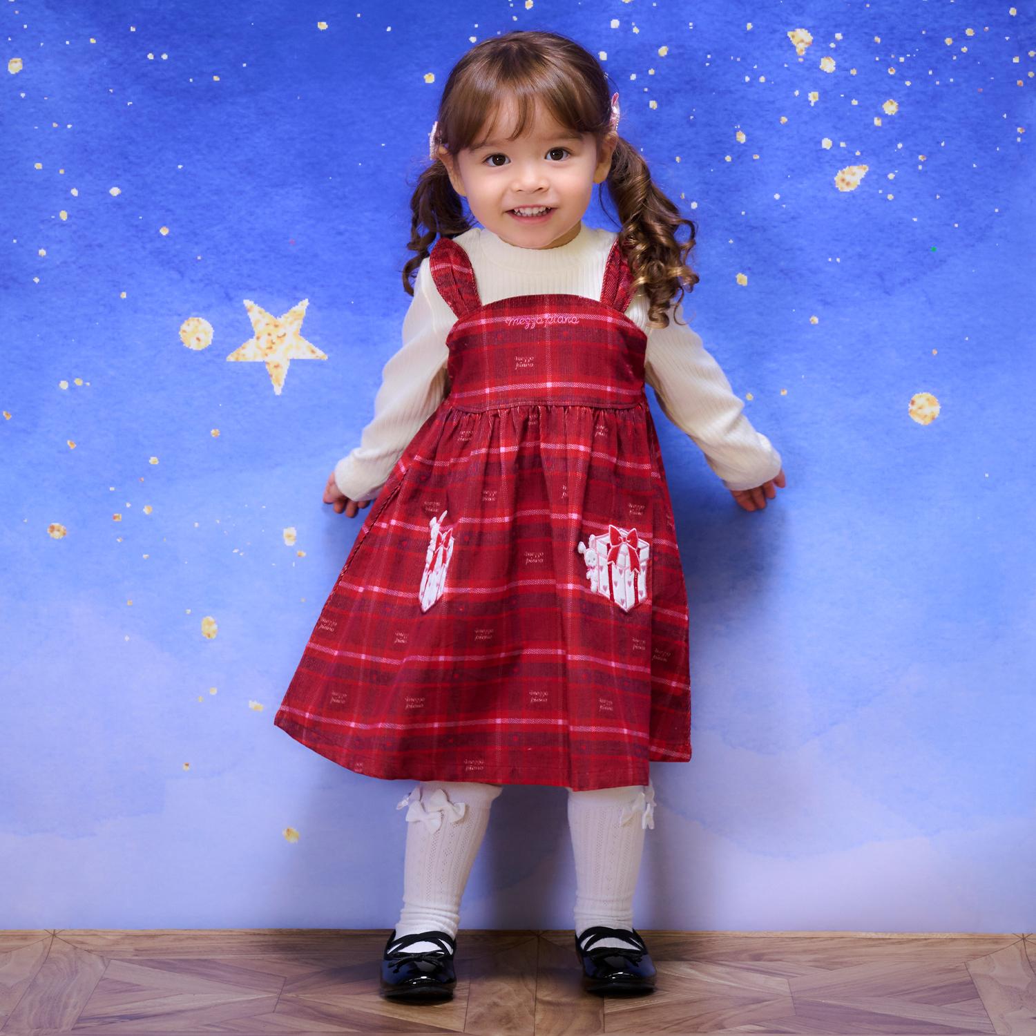 プレゼント刺繍ドッキングワンピース　ブルマセット