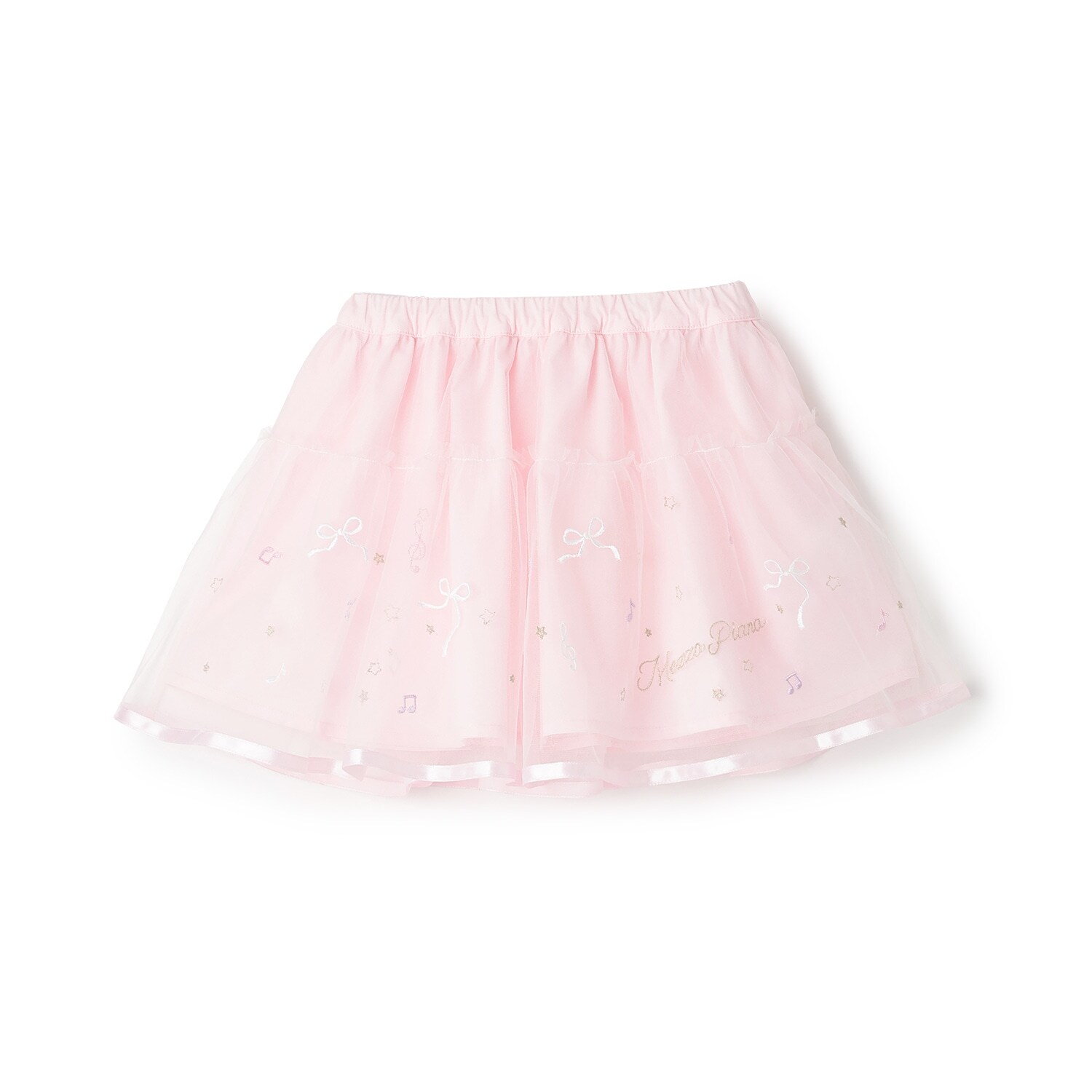 音符刺しゅう　チュールスカート