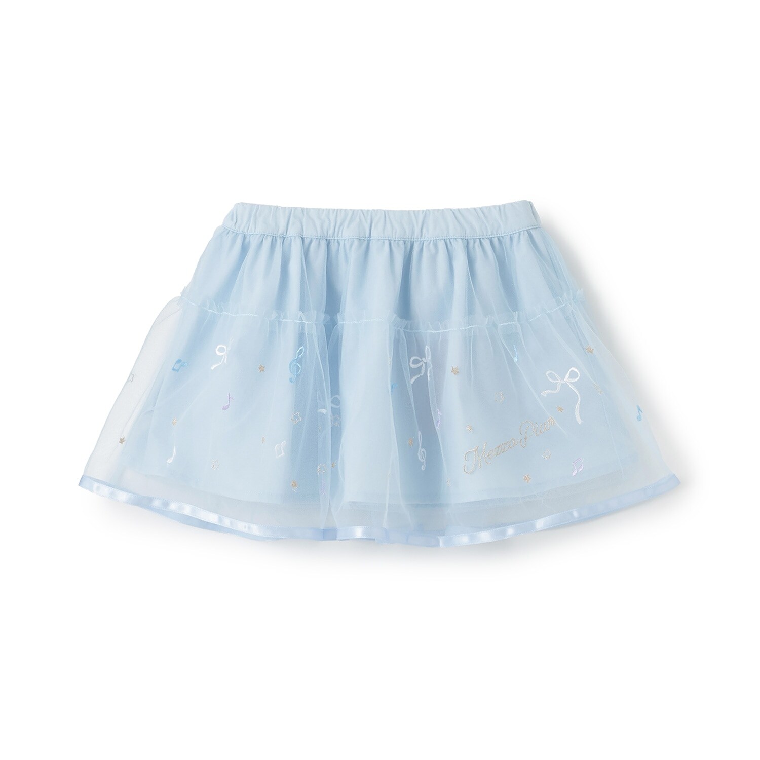 音符刺しゅう　チュールスカート