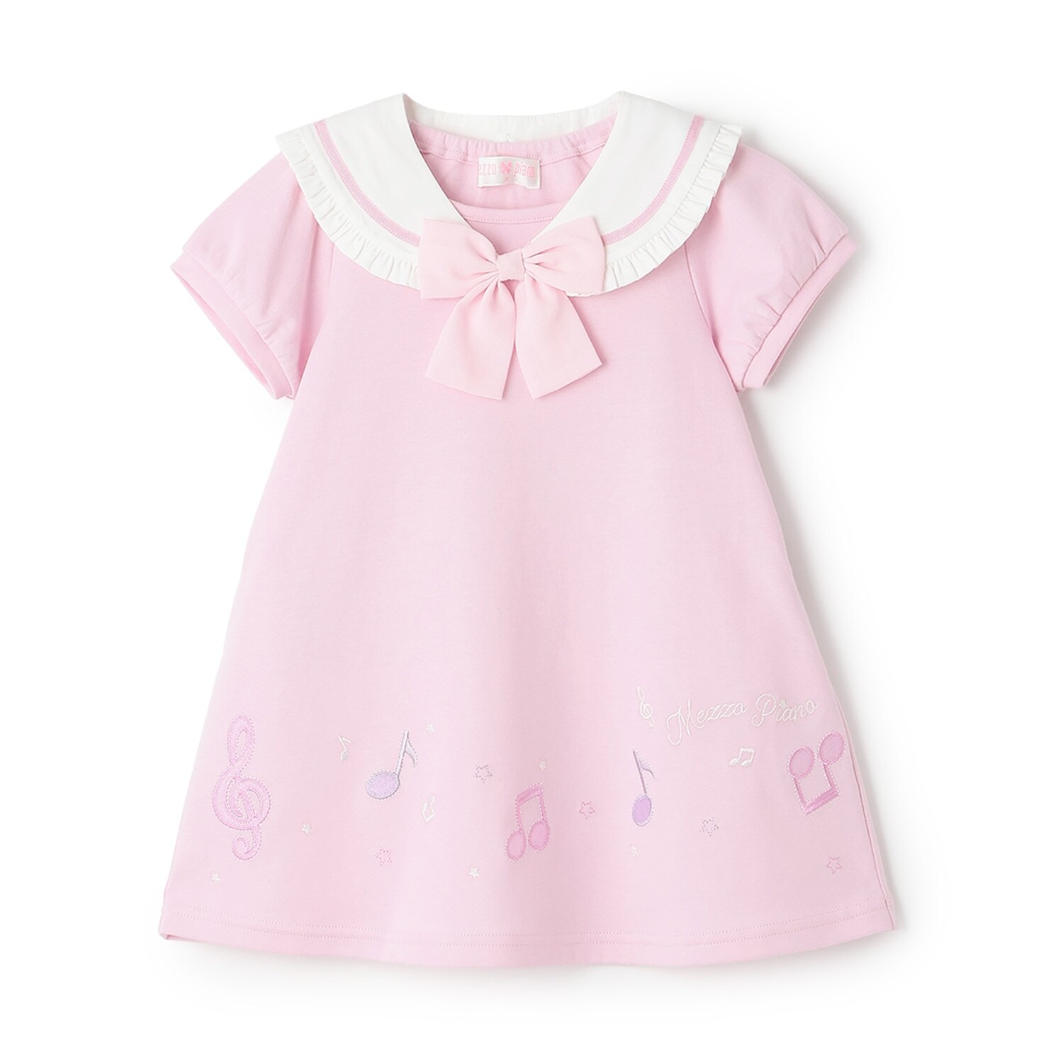 音符刺しゅう　セーラー衿つき　ワンピース