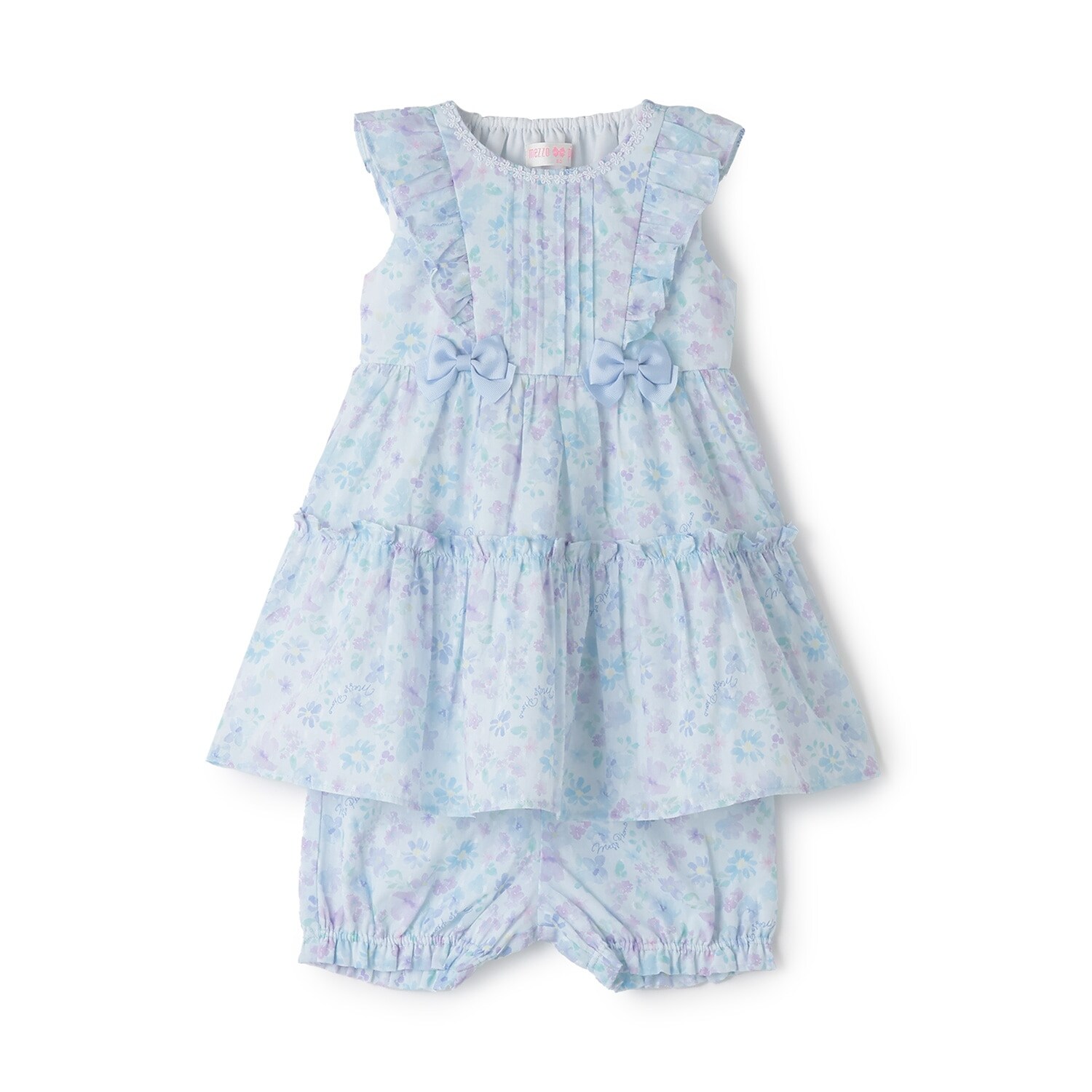 水彩花柄ワンピース＆ブルマセット