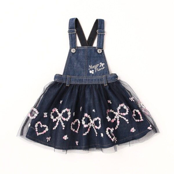 【人気商品再入荷】【直営店で取り扱い無し】刺しゅうデニムジャンパースカート