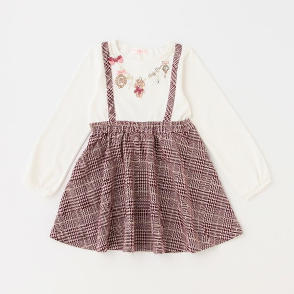 【人気商品再入荷】【直営店で取り扱い無し】くまネックレス異素材ワンピース