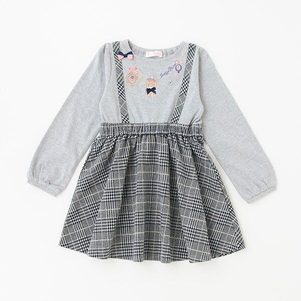 【人気商品再入荷】【直営店で取り扱い無し】くまネックレス異素材ワンピース