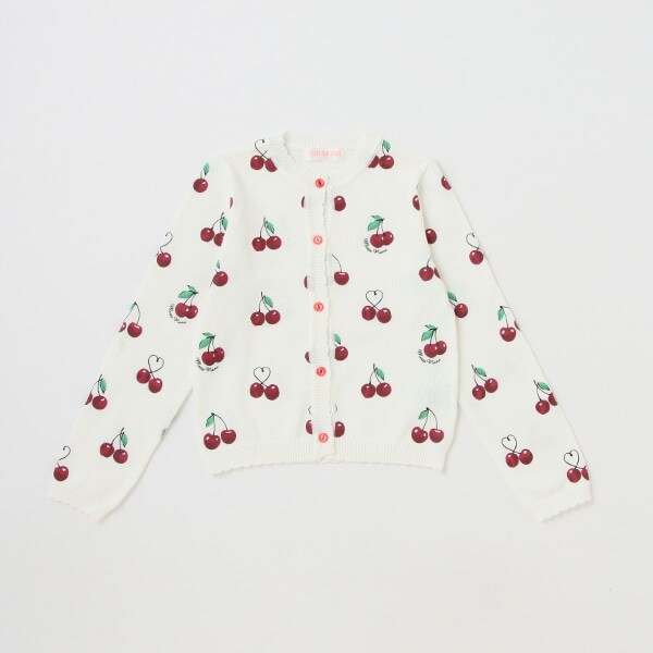 【人気商品再入荷】【直営店で取り扱い無し】チェリー柄ニット　カーディガン