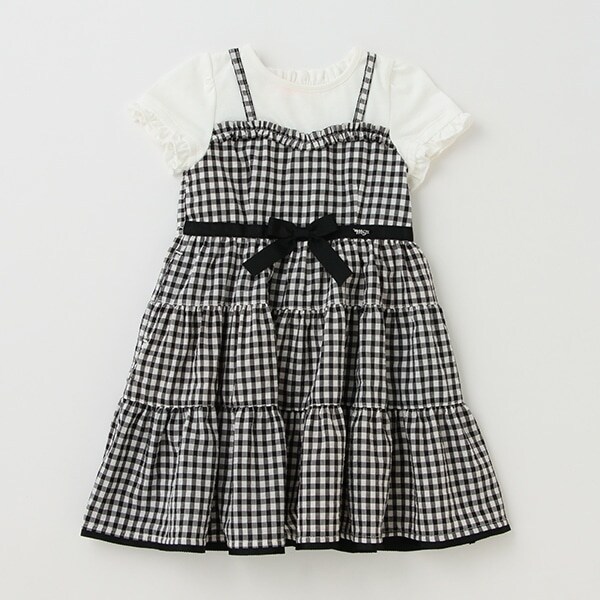 【人気商品再入荷】【直営店で取り扱い無し】ギンガムティアードドッキングワンピース