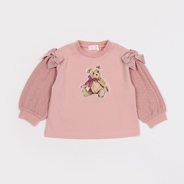 【人気商品再入荷】【直営店で取り扱い無し】クマ　袖ケーブル切替　長袖Ｔシャツ