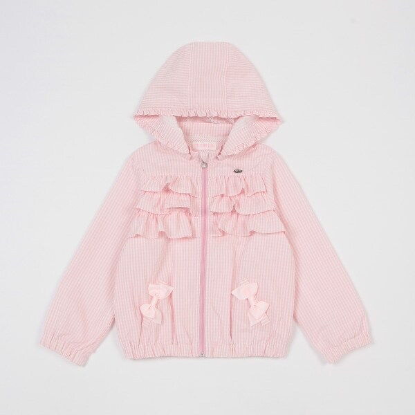 【人気商品再入荷】【直営店で取り扱い無し】ギンガムフリルウインブレブルゾン