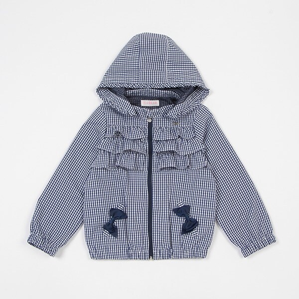 【人気商品再入荷】【直営店で取り扱い無し】ギンガムフリルウインブレブルゾン