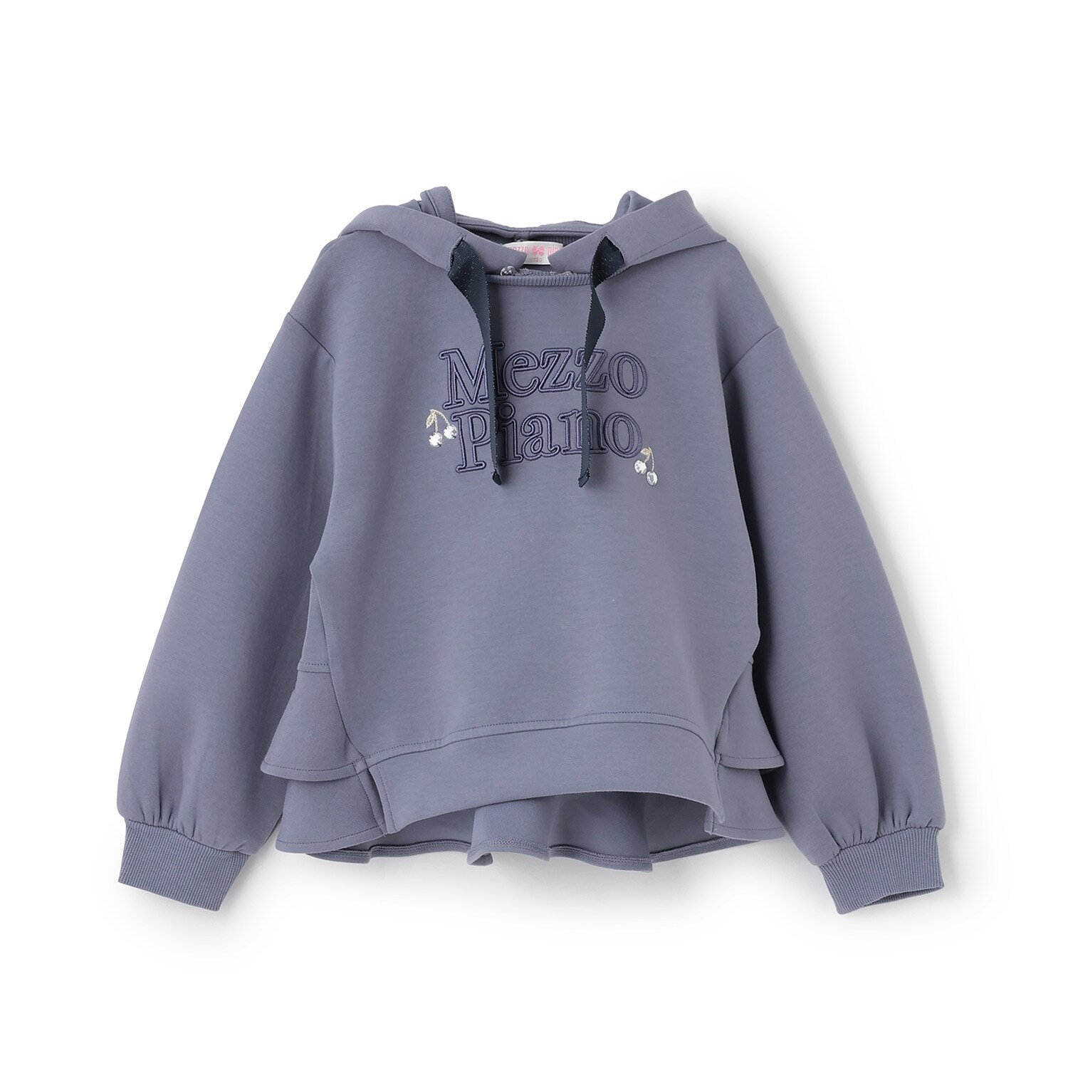 【人気商品再入荷】【直営店で取り扱い無し】メゾピアノロゴ刺しゅうペプラムパーカ