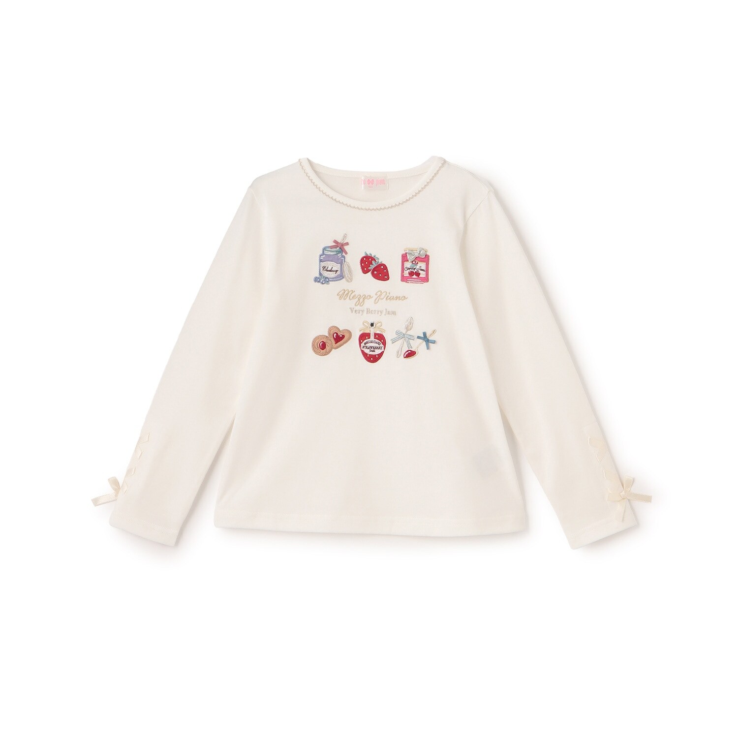 【人気商品再入荷】【直営店で取り扱い無し】ジャム瓶アップリケ　長袖Tシャツ