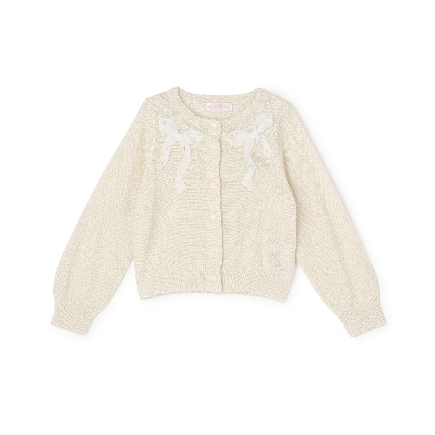 【人気商品再入荷】【直営店で取り扱い無し】リボン　ラメニットカーディガン