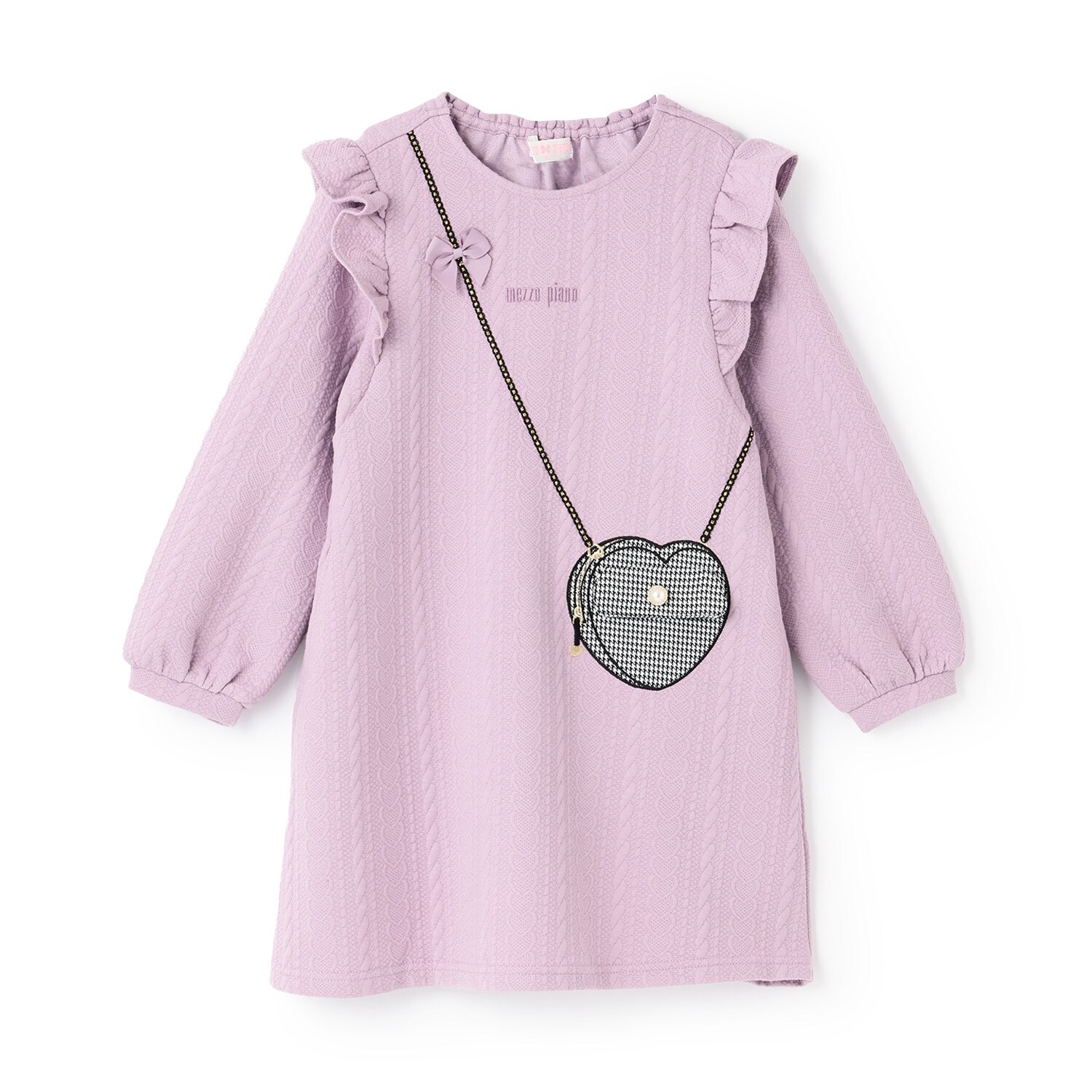 【人気商品再入荷】【直営店で取り扱い無し】キルトジャガード　ハートポシェット風ワンピース