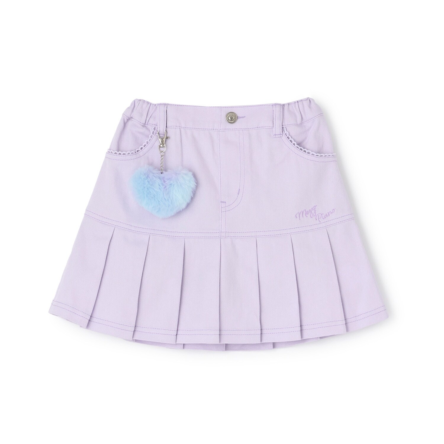 【人気商品再入荷】【直営店で取り扱い無し】フェイクファーチャームつき　裾プリーツスカパン