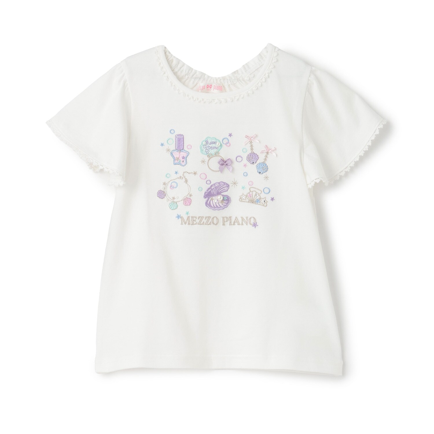 【人気商品再入荷】【直営店で取り扱い無し】シェルジュエリーアップリケ半袖Ｔシャツ