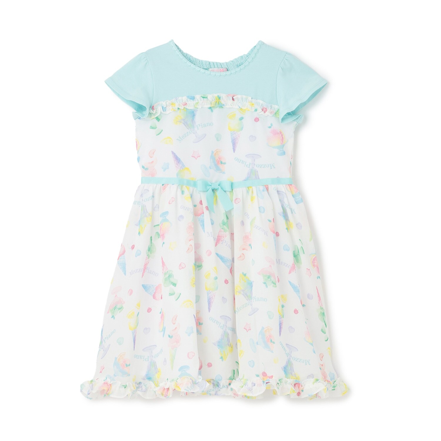 【人気商品再入荷】【直営店で取り扱い無し】フルーツシャーベット柄　ワンピース