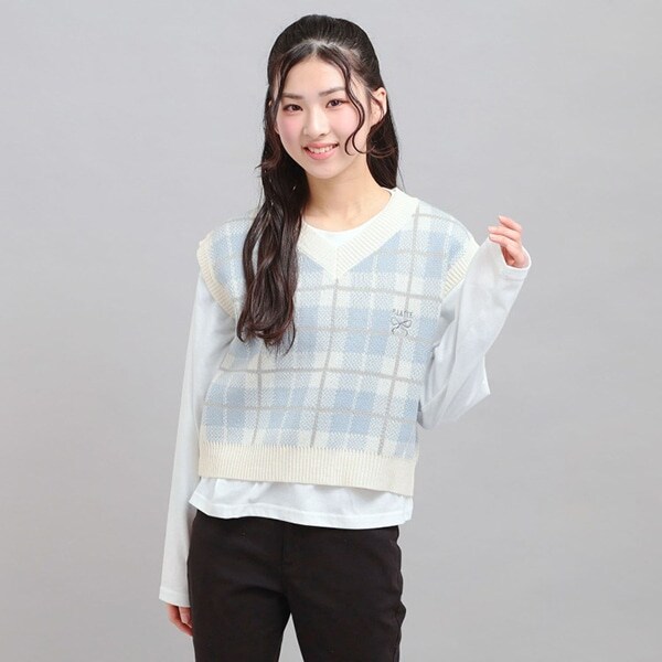 【セットアイテム】ニットベスト＋ロンT