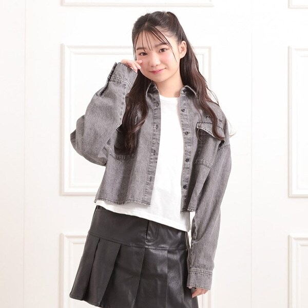 【セットアイテム】短丈デニムシャツ＋ロンT