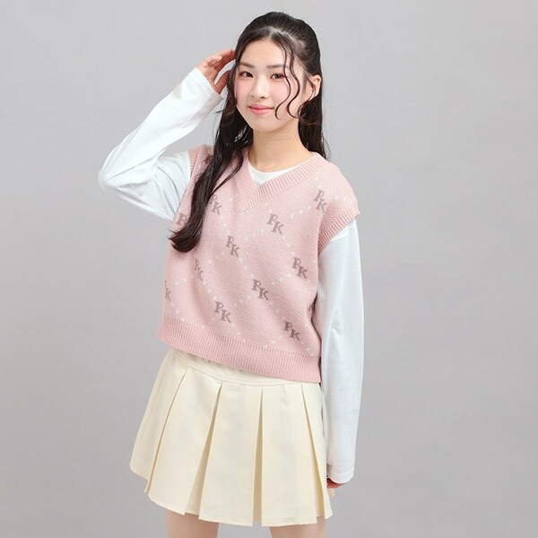 【セットアイテム】ニットベスト＋ロンT