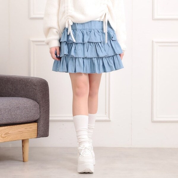 デニムティアードスカート