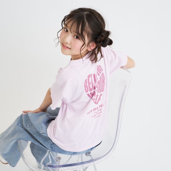 【デイリープライス】バックハートラメロゴ半袖Tシャツ