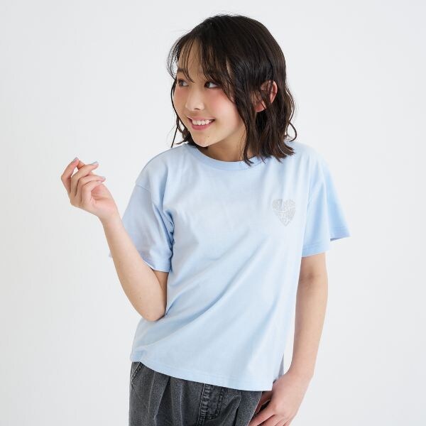 【デイリープライス】バックハートラメロゴ半袖Tシャツ