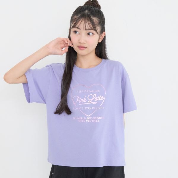 【別注】ハートロゴ箔プリントTシャツ