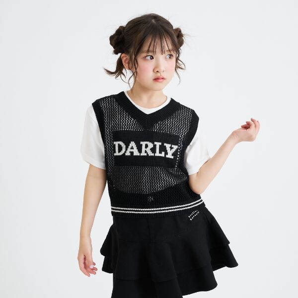 【洗える】メッシュニットベスト＋半袖Tシャツ