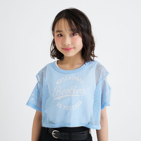 【セットアイテム】肩あきメッシュ半袖T＋タンクセット