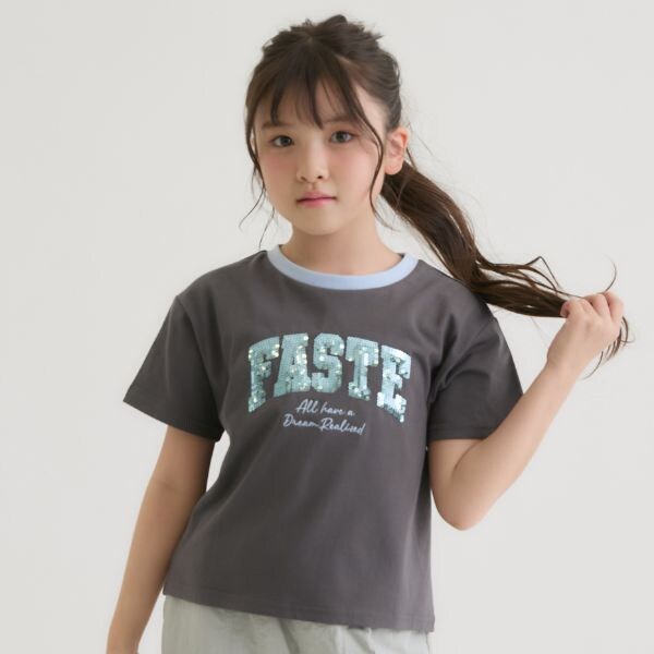 【接触冷感】キラキラカレッジリンガー半袖Tシャツ