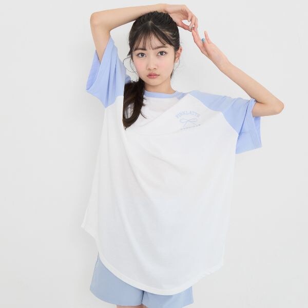 【別注】ラグラン半袖チュニックワンピース