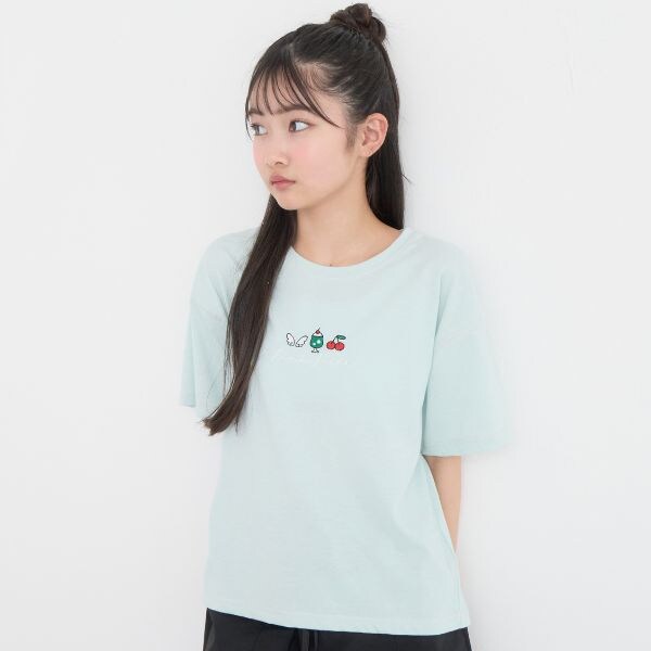 【別注】モチーフミニ刺しゅう半袖Tシャツ