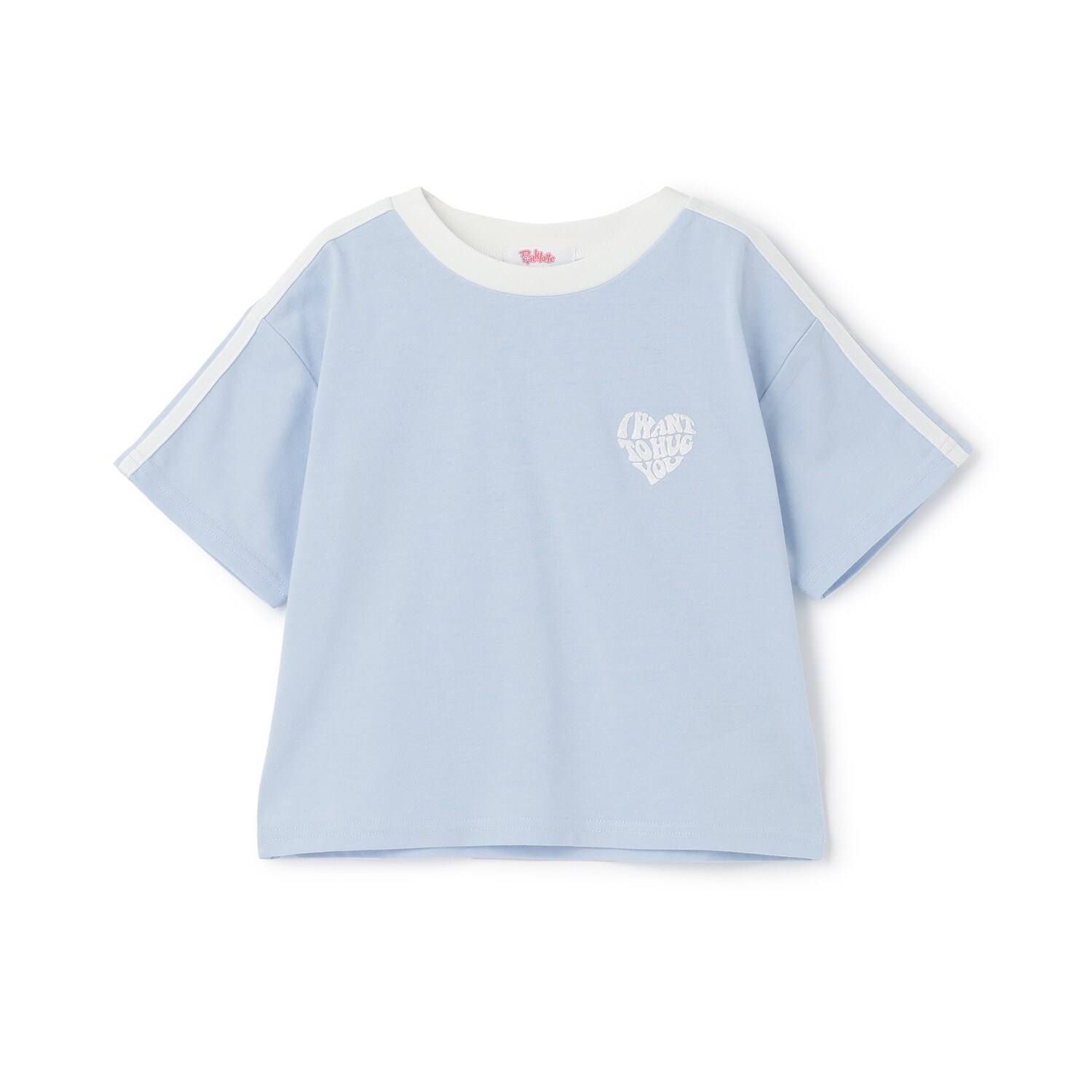 【接触冷感】ハート袖ライン半袖Tシャツ