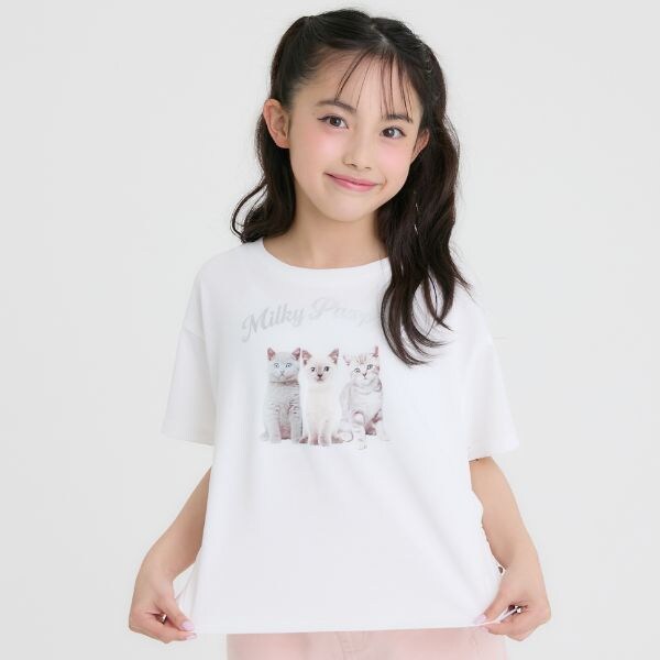 【接触冷感】ねこフォトドロスト半袖Tシャツ