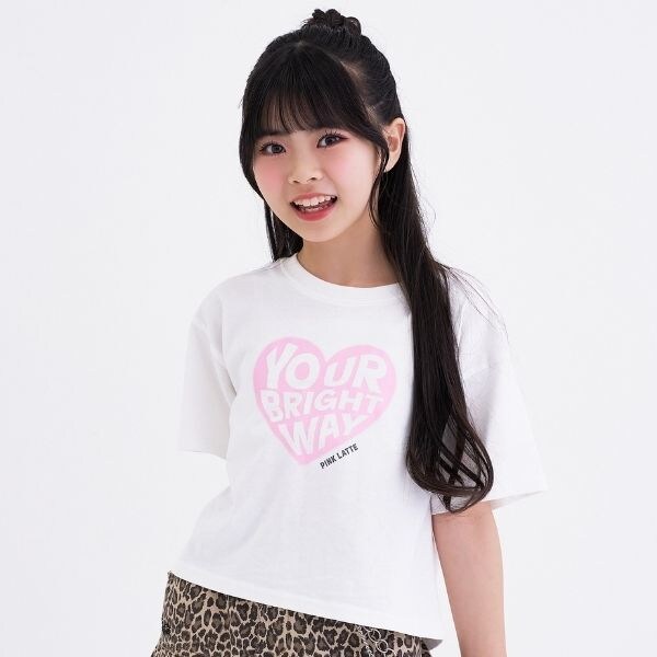 【デイリープライス】【綿100%】ハートロゴプリント半袖Tシャツ