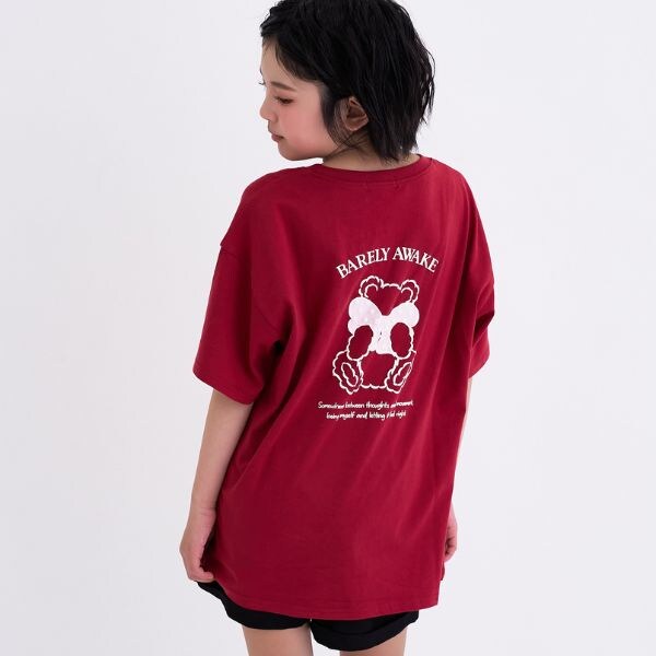 【綿100%】リボンくまちゃん半袖Tシャツ