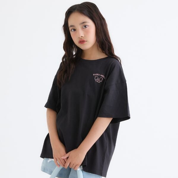 【綿100%】リボンくまちゃん半袖Tシャツ