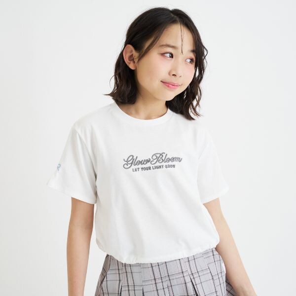 裾ドロストりぼんタック半袖Tシャツ