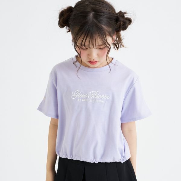 裾ドロストりぼんタック半袖Tシャツ