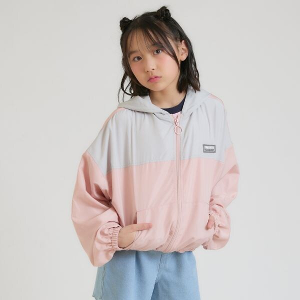 【別注】フードつき配色クリアワッペンブルゾン