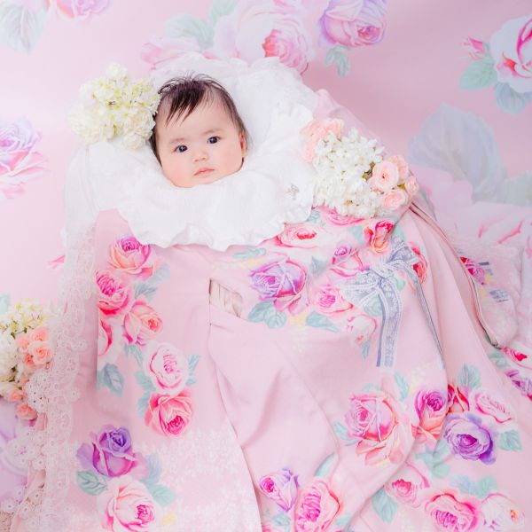 【メゾ ピアノオリジナル祝着】お宮参り・百日祝いライトプラン25カット + こだわり台紙（2面）セット