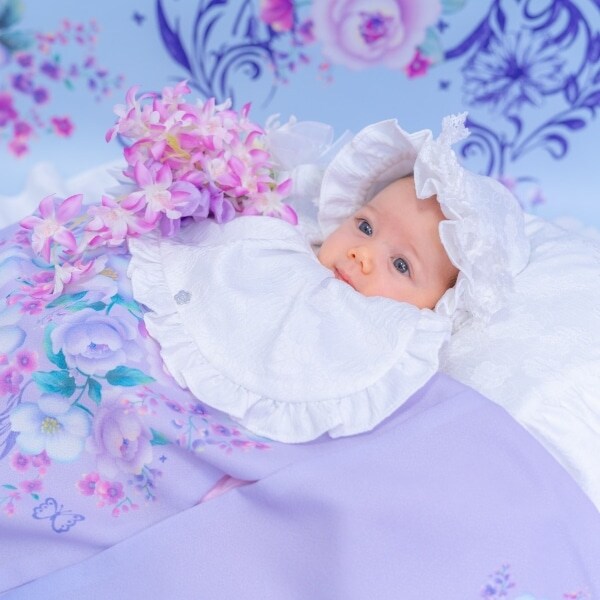 【アナ スイ・ミニオリジナル祝着】お宮参り・百日祝いライトプラン25カット + クリスタルフォトフレームセット