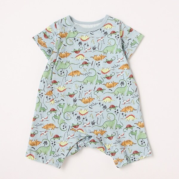 【カーバーオール/ロンパース】【オーシャン＆グラウンド】BOYS総柄新生児ロンパス