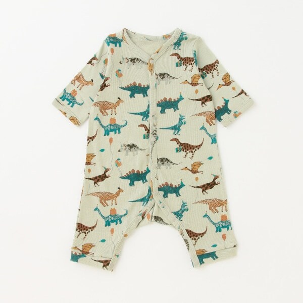 【カーバーオール/ロンパース】【オーシャン＆グラウンド】長袖ロンパス Happy Dinosaur