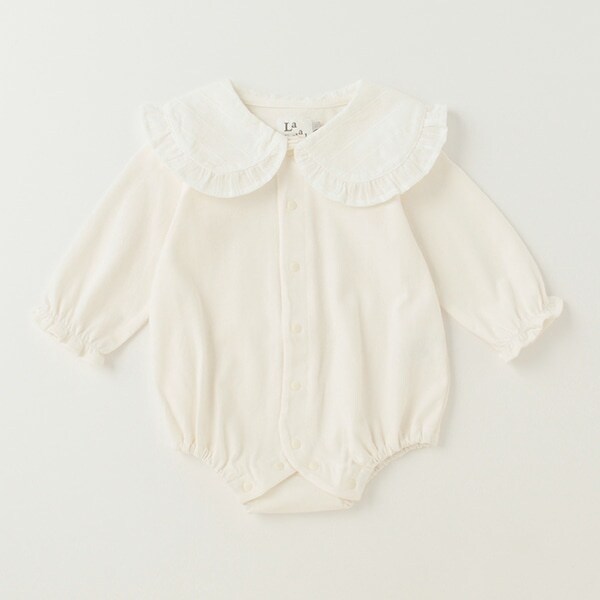 【カーバーオール/ロンパース】【オーシャン＆グラウンド】フリルカラーボディシャツ