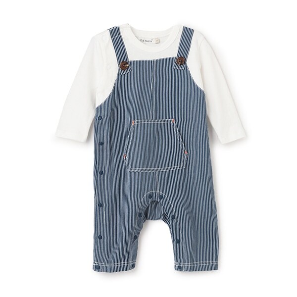 【LaStella】デニムレイヤードロンパス